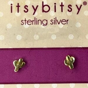 Gold Cactus Earrings by Itsy Bitsy